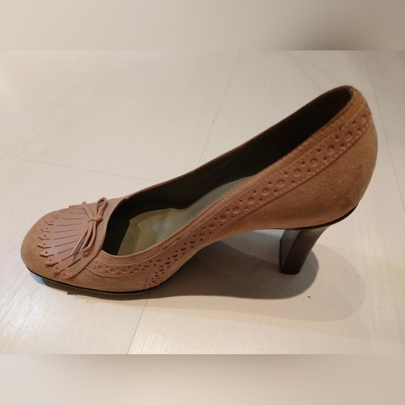 Nine west pink suede heels sz 6.5 - Picture 2 of 4